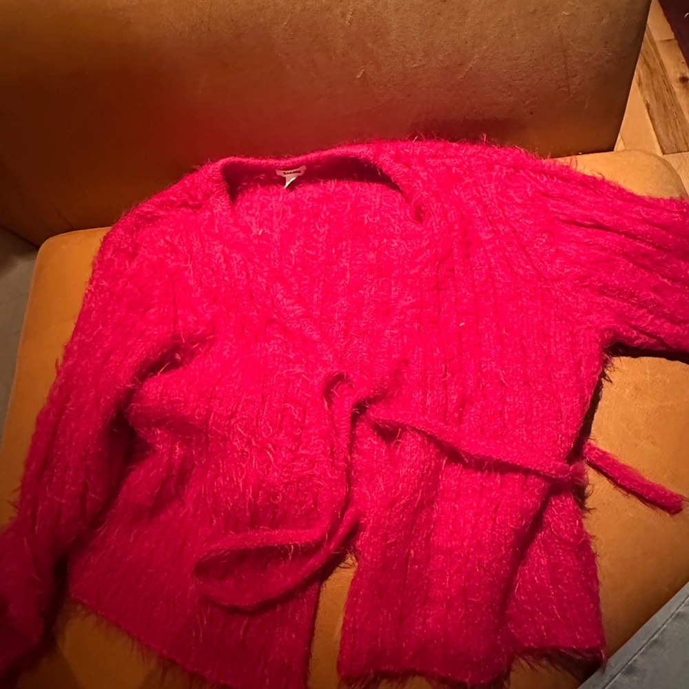 Garage Women's Fuzzy Pink Sweater